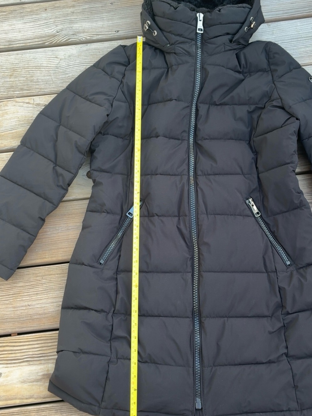 Andrew Marc Girls' Black Quilted Puffer Coat with Hood